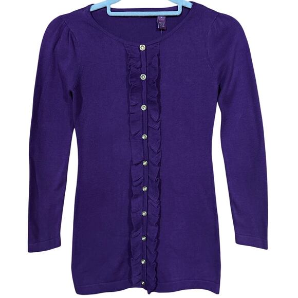 Epic Threads Girl’s Purple Ruffed Front & Buttons Pullover Sweater Size M ~NWT~ - Picture 1 of 8